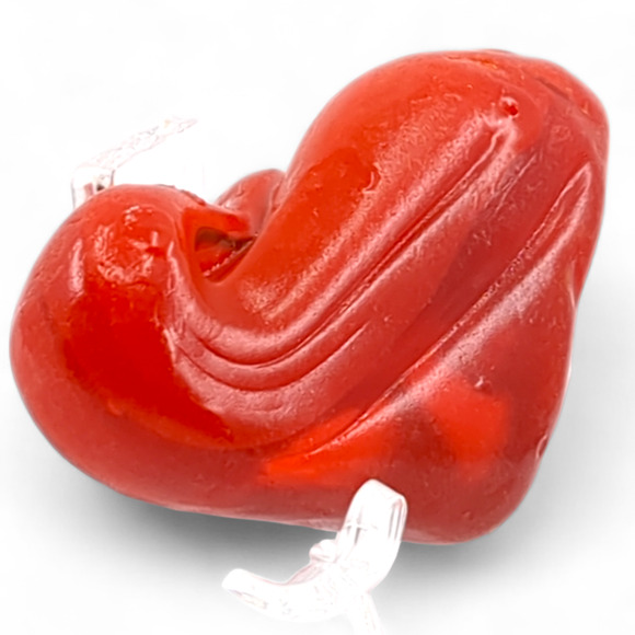 Red Swirl Art Glass Pocket Stone Tumbled Cullet Heart Stone Sorcerers Stone 4S91 - Picture 3 of 7